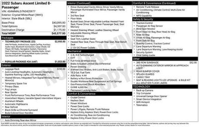 2022 Subaru Ascent Limited