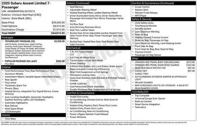 2020 Subaru Ascent Limited