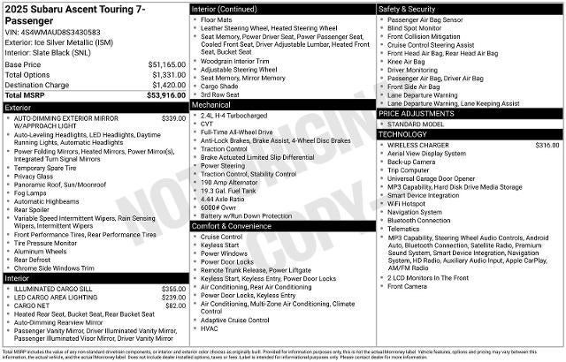 2025 Subaru Ascent Touring