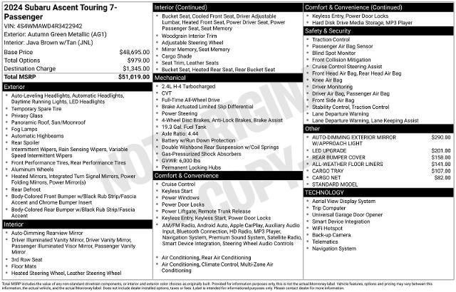 2024 Subaru Ascent Touring