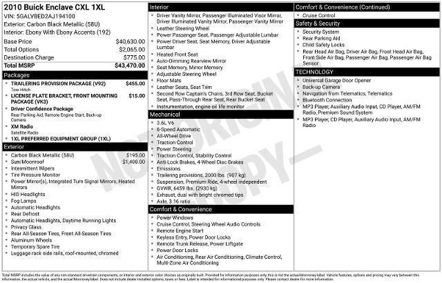 2010 Buick Enclave CXL w/1XL