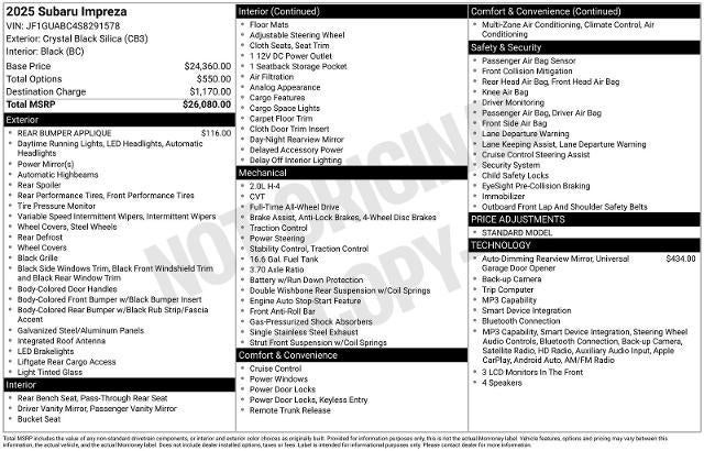2025 Subaru Impreza Base