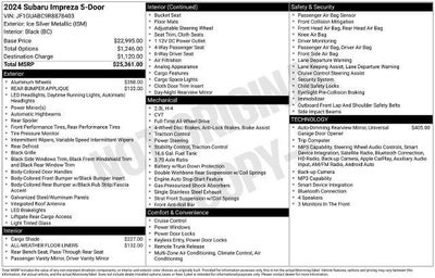 2024 Subaru Impreza Base