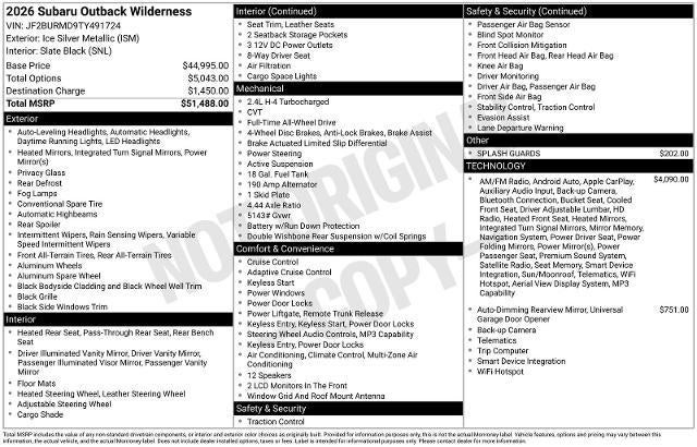 2026 Subaru Outback Wilderness
