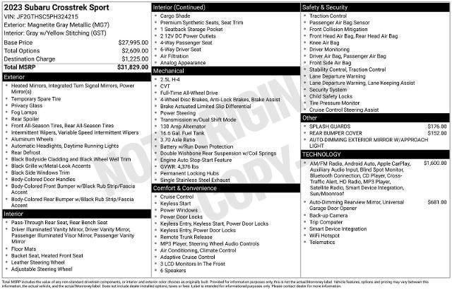 2023 Subaru Crosstrek Sport
