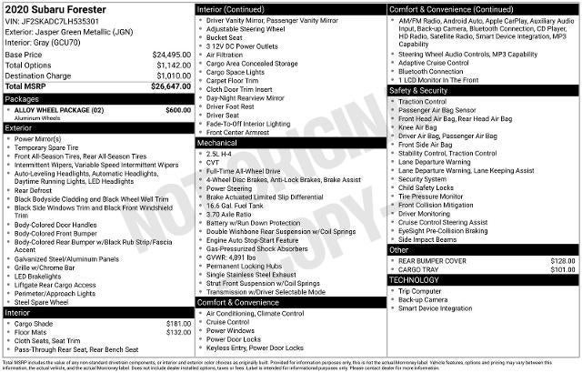 2020 Subaru Forester Base