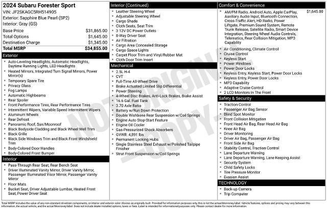 2024 Subaru Forester Sport