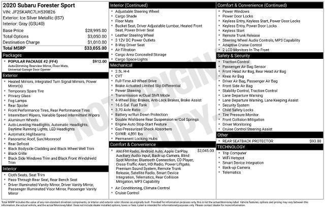 2020 Subaru Forester Sport