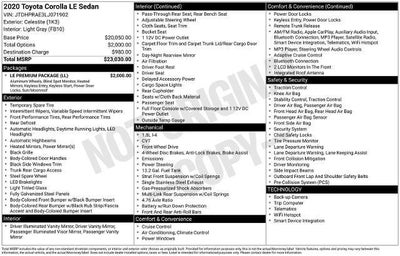 2020 Toyota Corolla LE