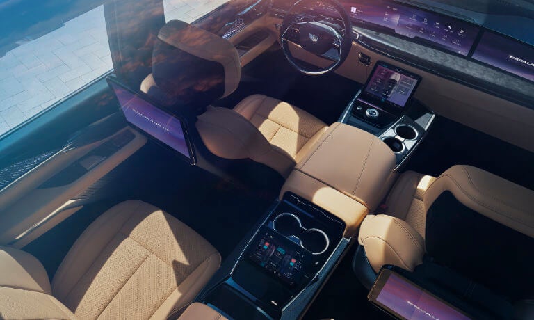 2026 Cadillac Escalade IQ Interior Front and Middle Seats Overhead View