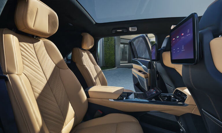 2026 Cadillac Escalade IQ Interior Middle Row Seating With Infotainment Screens