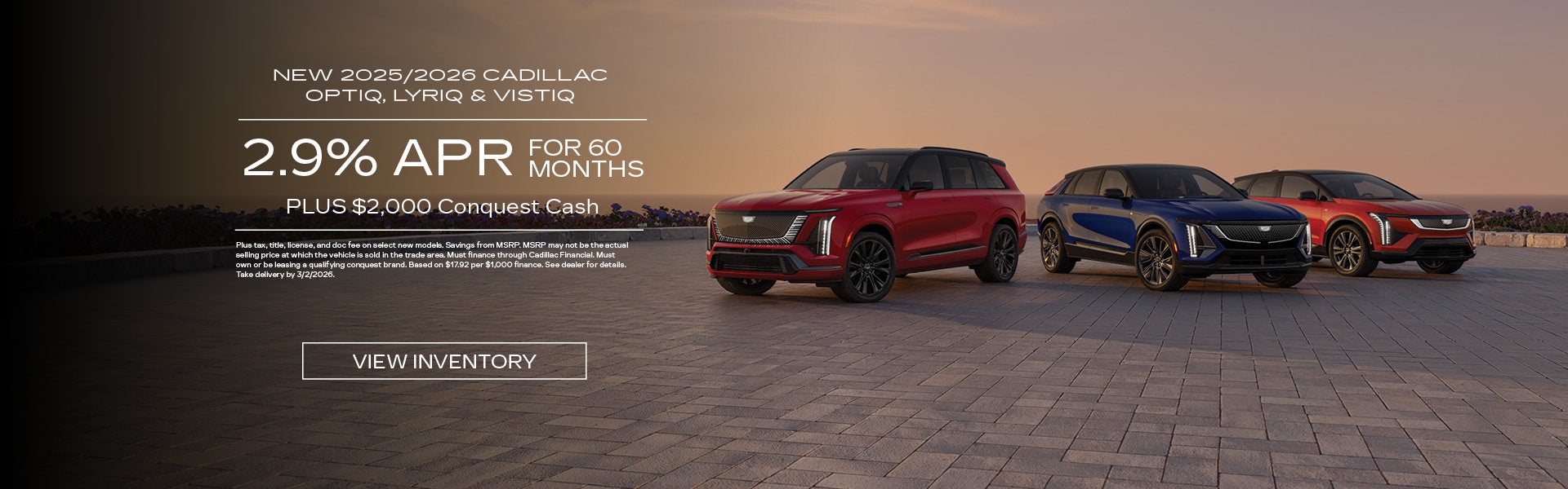 2025/2026 Cadillac Optiq, Lyriq, and Vistiq